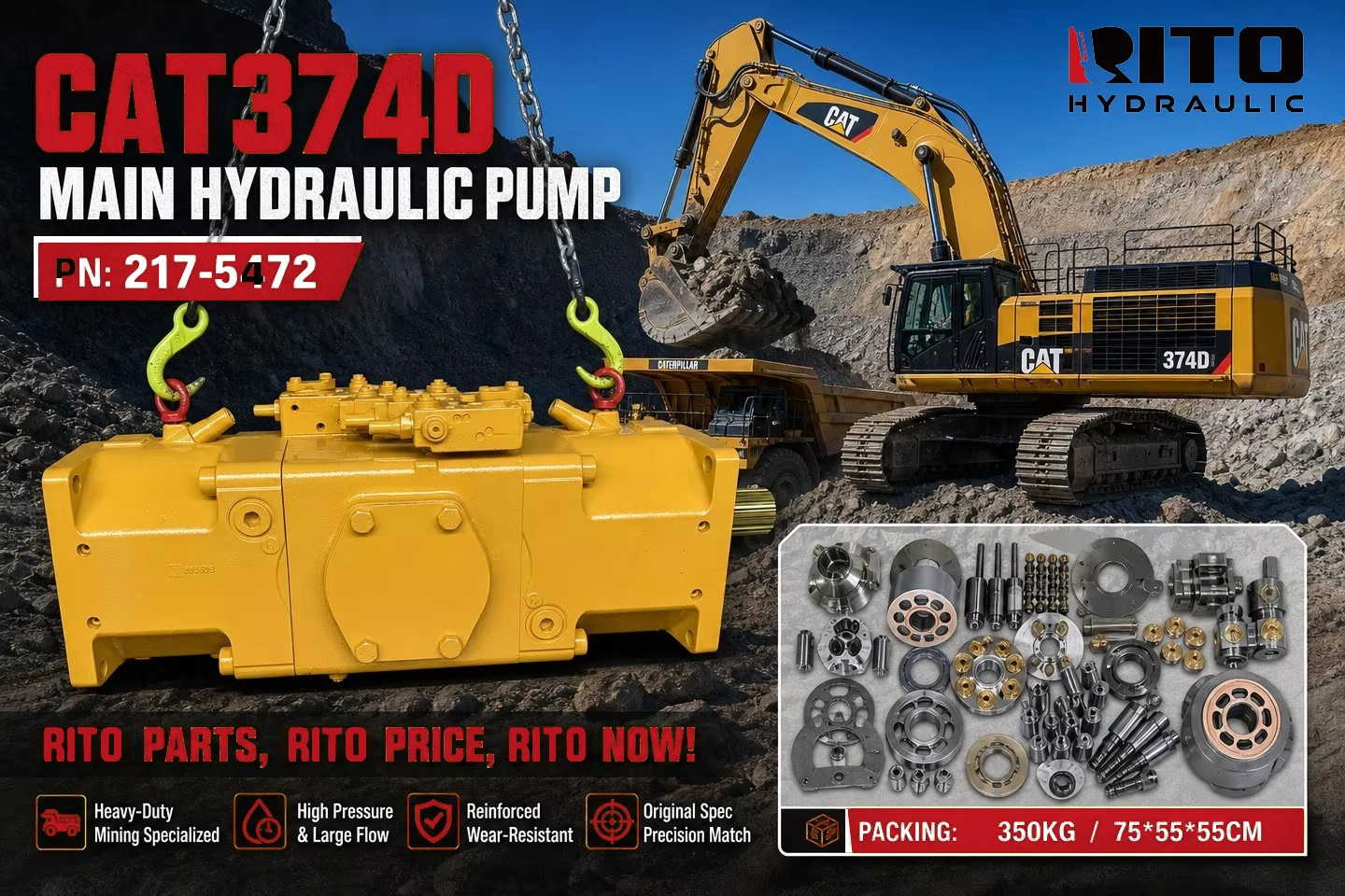 Неисправность гидравлического насоса CAT 374D: узел в сборе или внутренние детали? (369-9676 / 217-5472)