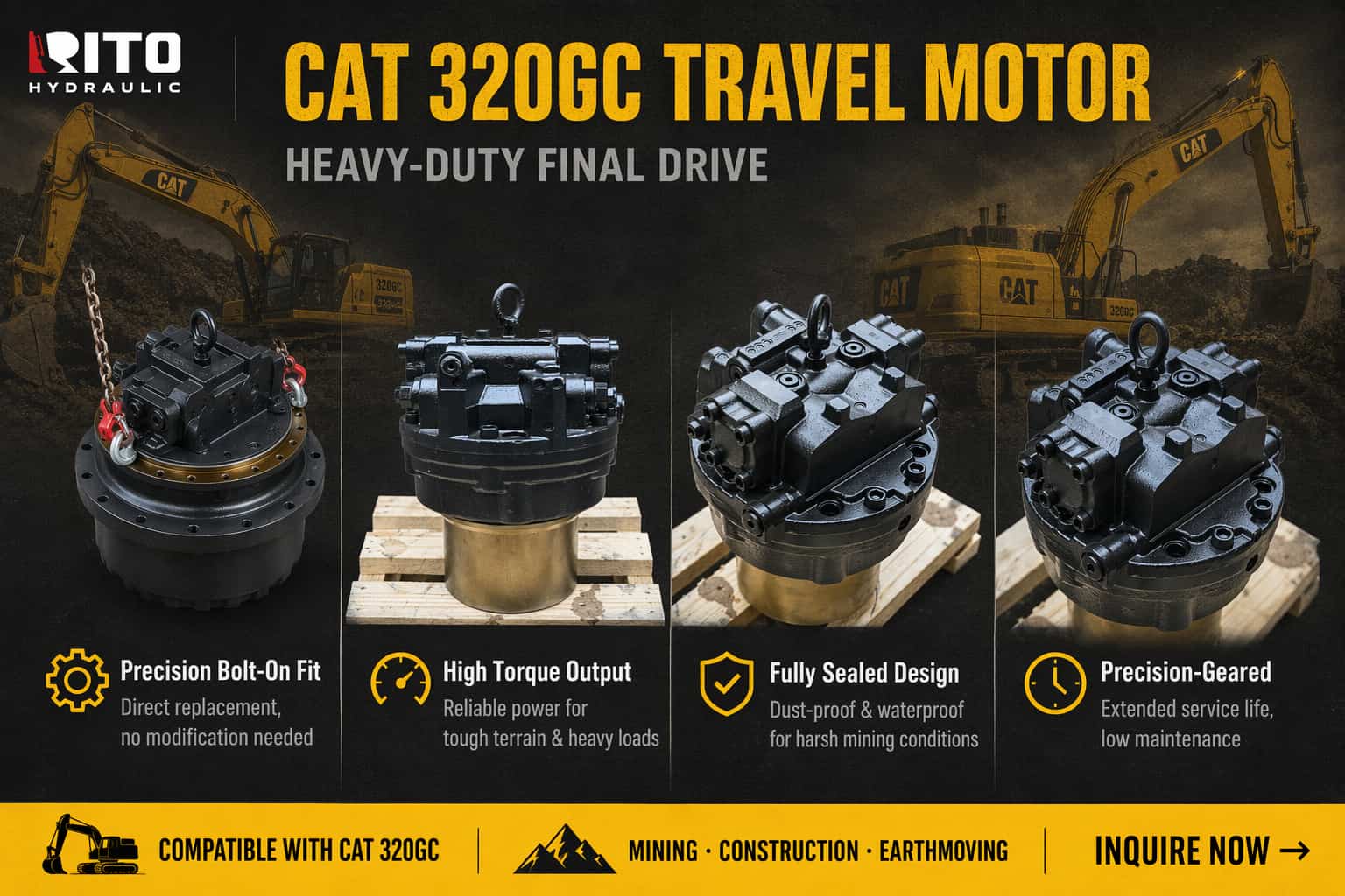 Ходовой редуктор (бортовой редуктор) Caterpillar 320 GC: технические характеристики, особенности и руководство по покупке (2026)