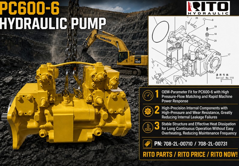 Гидравлический насос Komatsu PC600-6: полные технические характеристики, особенности и руководство по покупке (2026)