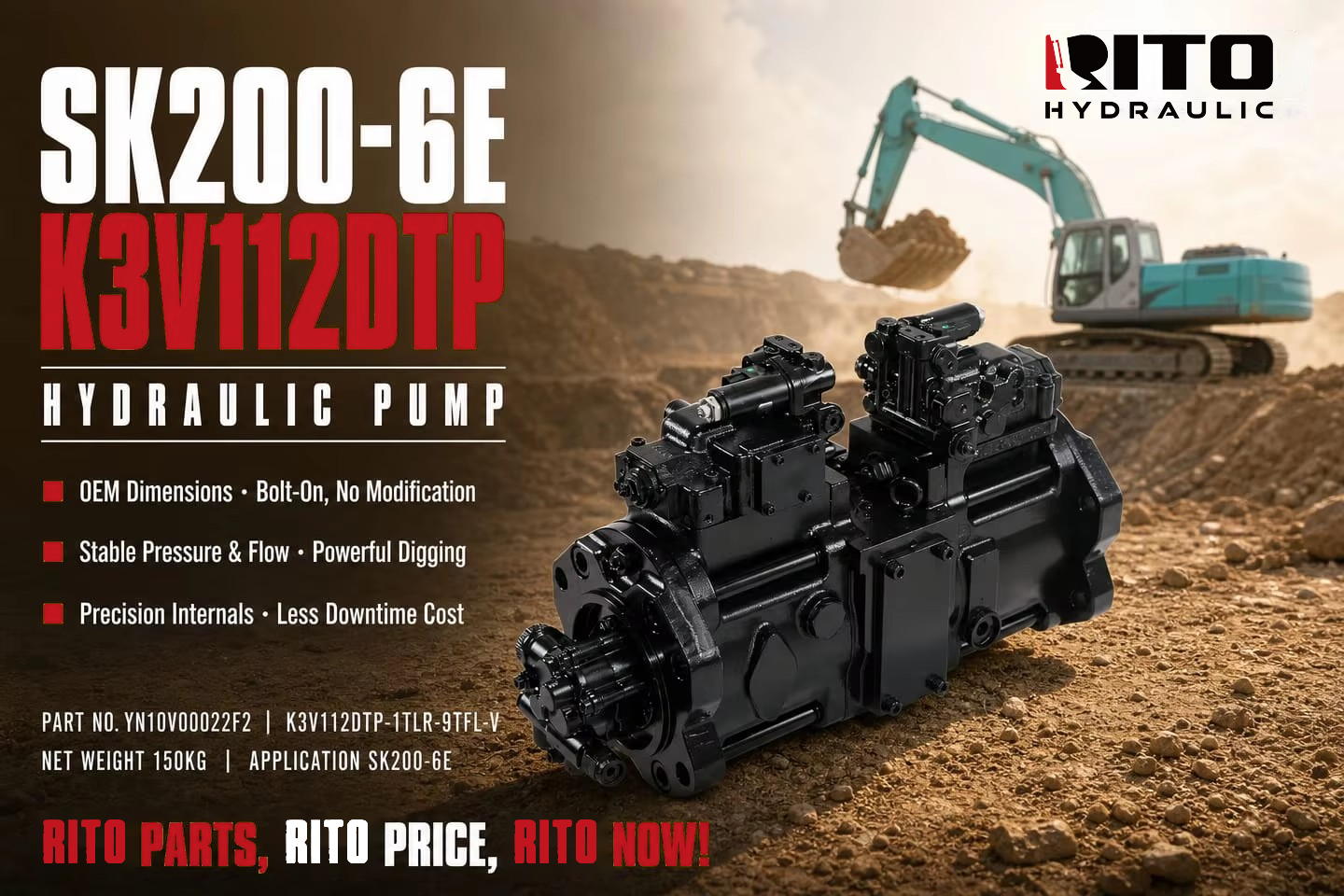 Гидравлический насос Kobelco SK200-6E (K3V112DTP): как подобрать нужный вариант и избежать главной ошибки при заказе (руководство 2026)