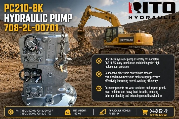 Узел гидравлического насоса Komatsu PC210-8K (708-2L-00701): руководство по электронному управлению и замене (2026)